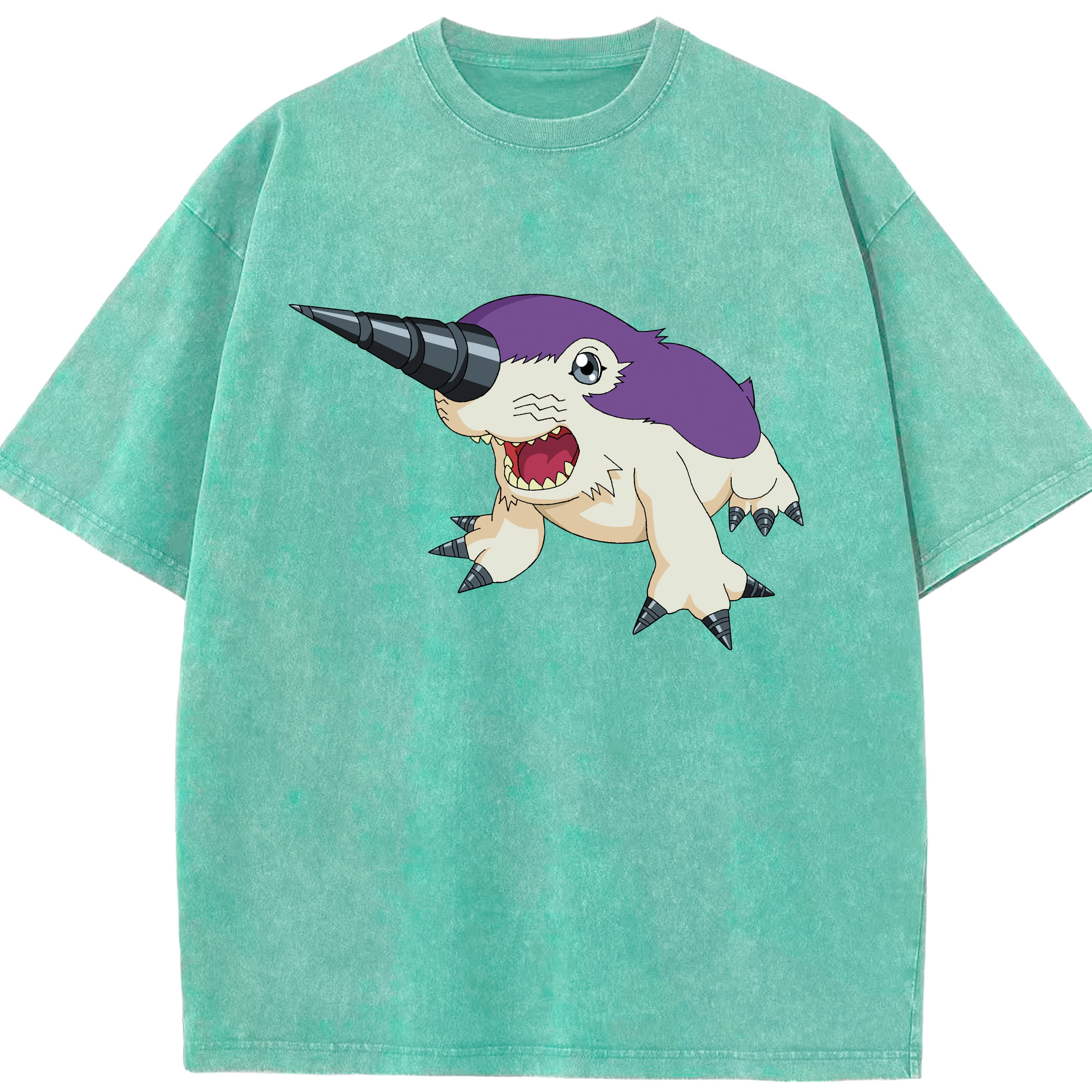 （画像用） Digimon デジタルモンスター/デジモン 綿100% ヴィンテージ風 半袖Tシャツ（フロントプリント）